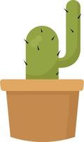 cactus in pot, illustratie, vector Aan wit achtergrond.
