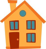 oranje huis, illustratie, vector Aan wit achtergrond.