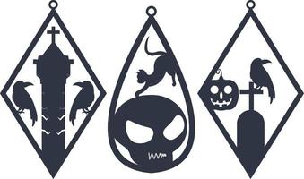 halloween oorbellen sieraden laser besnoeiing vector