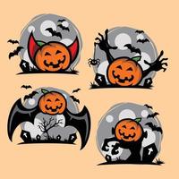 vector illustratie van halloween pompoen karakter