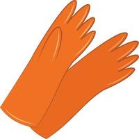 oranje handschoenen, illustratie, vector Aan wit achtergrond.