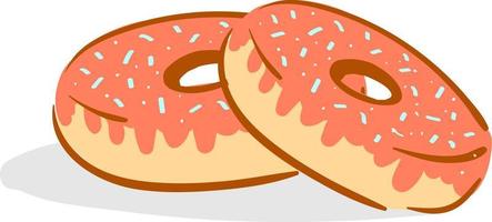 roze donuts, vector of kleur illustratie.