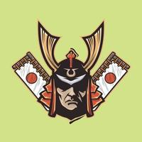 vector illustratie van de samurai mascotte