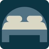 hotel dubbele bed, illustratie, vector, Aan een wit achtergrond. vector