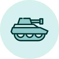 militaire tank, illustratie, vector op een witte achtergrond.