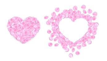 roos bloemblaadjes hart geïsoleerd Aan de wit achtergrond voor st. valentijn, moeders dag, vrouwen dag en bruiloft ontwerp. vector