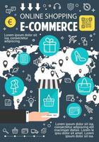 online boodschappen doen vlak banier voor e-commerce ontwerp vector