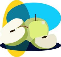 appels, illustratie, vector Aan wit achtergrond.