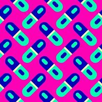 blauw capsules, naadloos patroon Aan roze achtergrond. vector