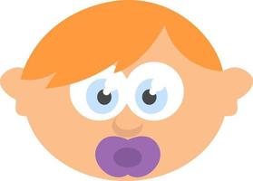 oranje haren baby met helder blauw ogen, illustratie, Aan een wit achtergrond. vector
