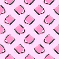 roze waterkoker, naadloos patroon Aan roze achtergrond. vector