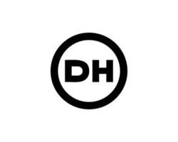 dh hd logo ontwerp vector sjabloon