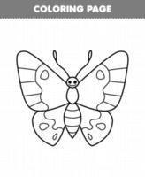 onderwijs spel voor kinderen kleur bladzijde van schattig tekenfilm vlinder lijn kunst afdrukbare kever werkblad vector