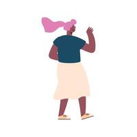 afro vrouw met roze haar- vector