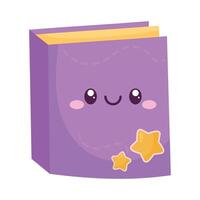 schattig boek kawaii stijl vector