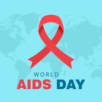 wereld AIDS dag banier achtergrond illustratie. AIDS bewustzijn. wereld kaart en lint element. eps 10 vector