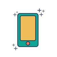 mobiel telefoon icoon vector illustratie glyph stijl ontwerp met kleur en plus teken. geïsoleerd Aan wit achtergrond.