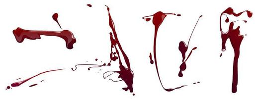 spetters van bloed, rood verf of inkt vector