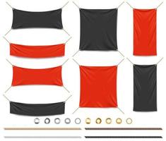 vinyl banners 3d vector model, zwart rood canvas