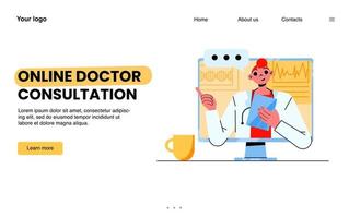 online dokter overleg banier vector