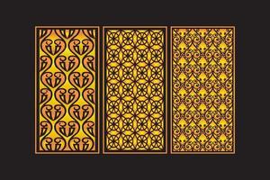 Islamitisch decoratief laser besnoeiing panelen sjabloon met abstract meetkundig bloemen laser vector