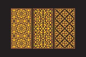 Islamitisch decoratief laser besnoeiing panelen sjabloon met abstract meetkundig bloemen laser vector