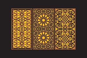 Islamitisch decoratief laser besnoeiing panelen sjabloon met abstract meetkundig bloemen laser vector