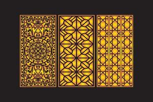 Islamitisch decoratief laser besnoeiing panelen sjabloon met abstract meetkundig bloemen laser vector