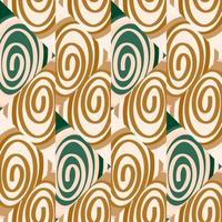 naadloos patroon in de spiralen van een mozaïek- in retro stijl. decoratief abstract cirkel wijnoogst ornament vector