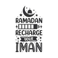 Ramadan opladen uw Ik ben een- moslim religie heilig maand typografie. vector