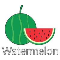 fruit serie vector, schattig watermeloen fruit vector. Super goed voor aan het leren voor kinderen net zo goed net zo net zo pictogrammen. vector