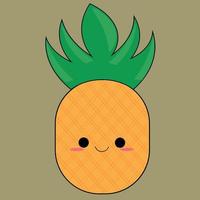 fruit serie vector, schattig ananas fruit vector. Super goed voor aan het leren voor kinderen net zo goed net zo net zo pictogrammen. vector