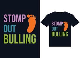 stampen uit bulling illustraties voor drukklare t-shirts ontwerp vector