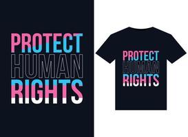 beschermen menselijk rechten illustraties voor drukklare t-shirts ontwerp vector