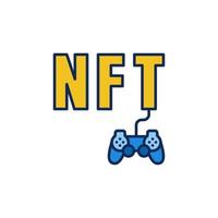 nft met gamepad gekleurde icoon - nft spellen categorie vector teken