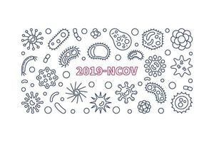 2019-ncov schets banier - vector virus illustratie