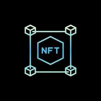 niet-fungible token blockchain schets vector nft modern icoon