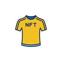 nft t-shirt gekleurde icoon. niet fungibel token voetbal t-shirt vector symbool