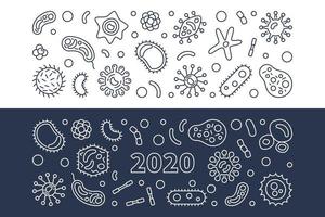 2020 virussen vector concept schets banners