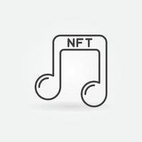 nft muziek- - niet fungibel token vector icoon in schets stijl