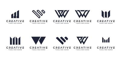 reeks brief w monogram logo ontwerp vector