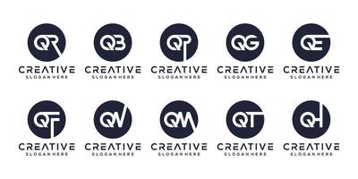 reeks brief q monogram logo ontwerp vector