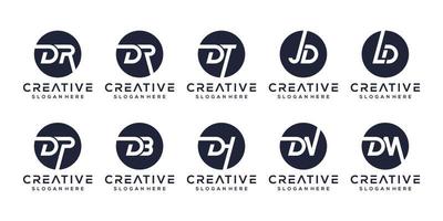 reeks brief d monogram logo ontwerp vector