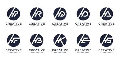 reeks brief h monogram logo ontwerp vector