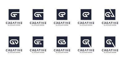 reeks brief g monogram logo ontwerp vector