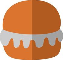 oranje hamburger, illustratie, vector Aan een wit achtergrond.