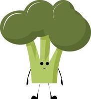 gelukkig broccoli, illustratie, vector Aan wit achtergrond.