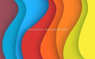 abstract blauw, groente, geel, oranje, rood kleurrijk papercut golvend overlappen lagen achtergrond. eps10 vector