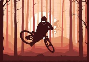 Bike Trail Silhouette Gratis Vector