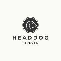 hoofd hond logo icoon ontwerp sjabloon vector illustratie